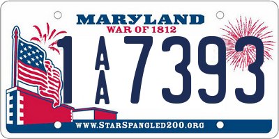 MD license plate 1AA7393