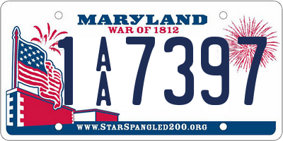 MD license plate 1AA7397