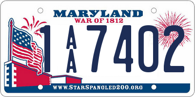 MD license plate 1AA7402