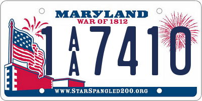 MD license plate 1AA7410