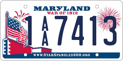 MD license plate 1AA7413