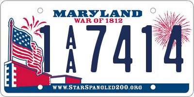 MD license plate 1AA7414