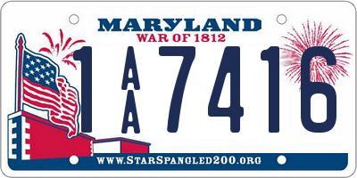 MD license plate 1AA7416