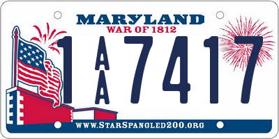 MD license plate 1AA7417