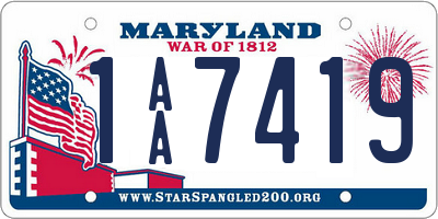 MD license plate 1AA7419