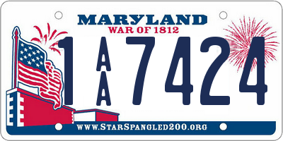 MD license plate 1AA7424