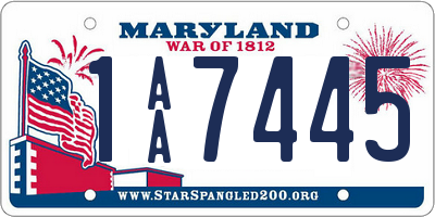 MD license plate 1AA7445