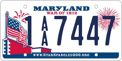 MD license plate 1AA7447