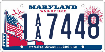 MD license plate 1AA7448