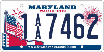 MD license plate 1AA7462