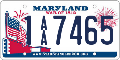 MD license plate 1AA7465