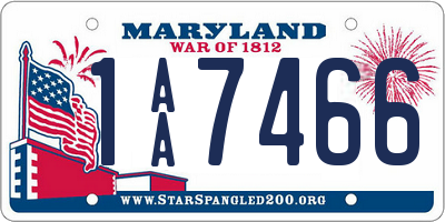 MD license plate 1AA7466