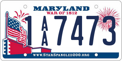 MD license plate 1AA7473