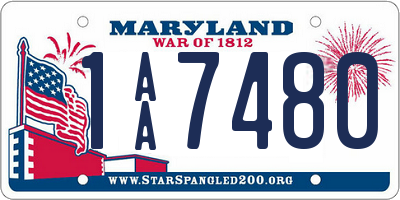 MD license plate 1AA7480