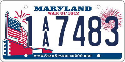 MD license plate 1AA7483