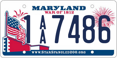 MD license plate 1AA7486