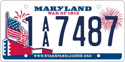 MD license plate 1AA7487