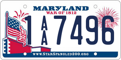 MD license plate 1AA7496