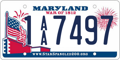 MD license plate 1AA7497