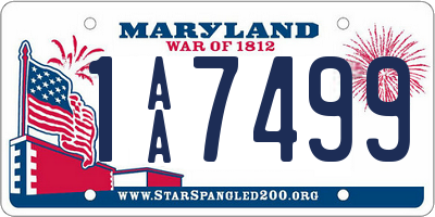 MD license plate 1AA7499