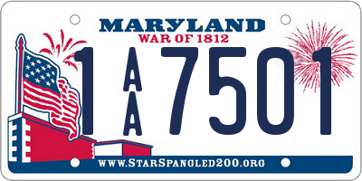 MD license plate 1AA7501