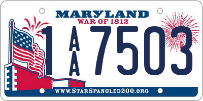 MD license plate 1AA7503