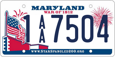 MD license plate 1AA7504