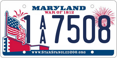 MD license plate 1AA7508