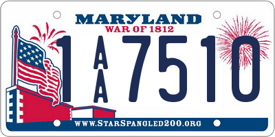 MD license plate 1AA7510