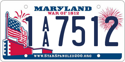 MD license plate 1AA7512