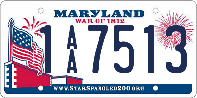 MD license plate 1AA7513