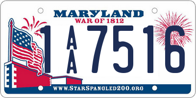 MD license plate 1AA7516