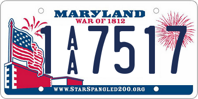 MD license plate 1AA7517