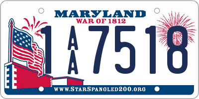MD license plate 1AA7518
