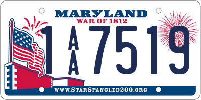 MD license plate 1AA7519