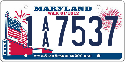 MD license plate 1AA7537