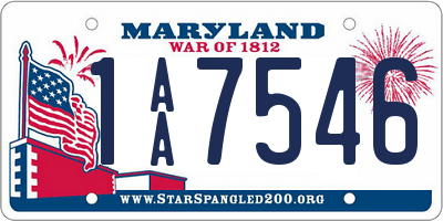 MD license plate 1AA7546