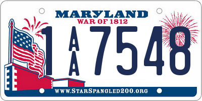 MD license plate 1AA7548