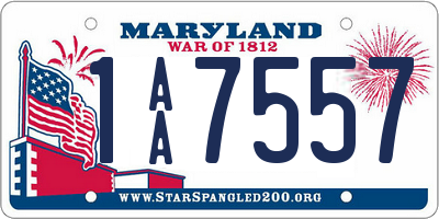 MD license plate 1AA7557