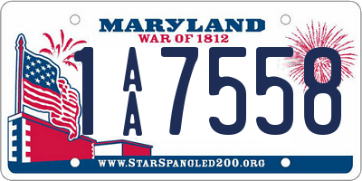 MD license plate 1AA7558