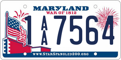 MD license plate 1AA7564