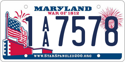 MD license plate 1AA7578