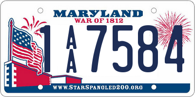 MD license plate 1AA7584