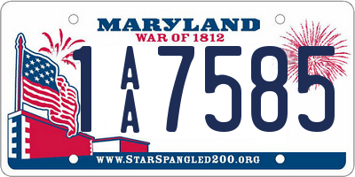 MD license plate 1AA7585