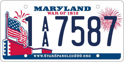 MD license plate 1AA7587