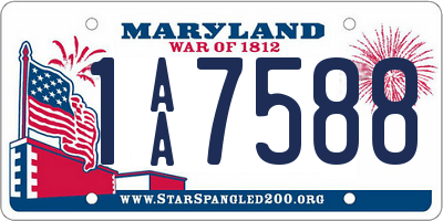 MD license plate 1AA7588