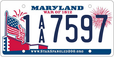 MD license plate 1AA7597