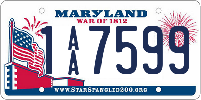 MD license plate 1AA7599