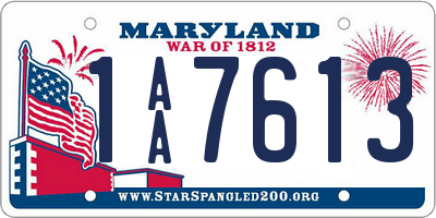 MD license plate 1AA7613