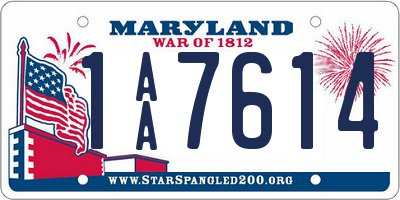 MD license plate 1AA7614